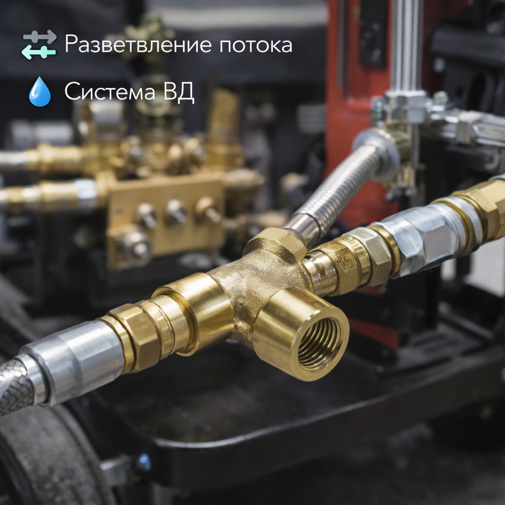 🔩🔀 Тройник 3/8″ ПММ латунный (Н–В–В)