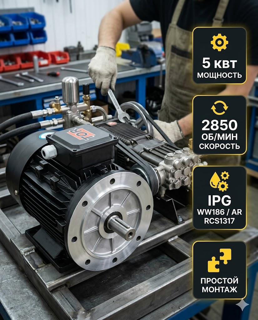 ⚙️🔌 Электродвигатель TOR 5,0 кВт 2850 об/мин (модель 28500)