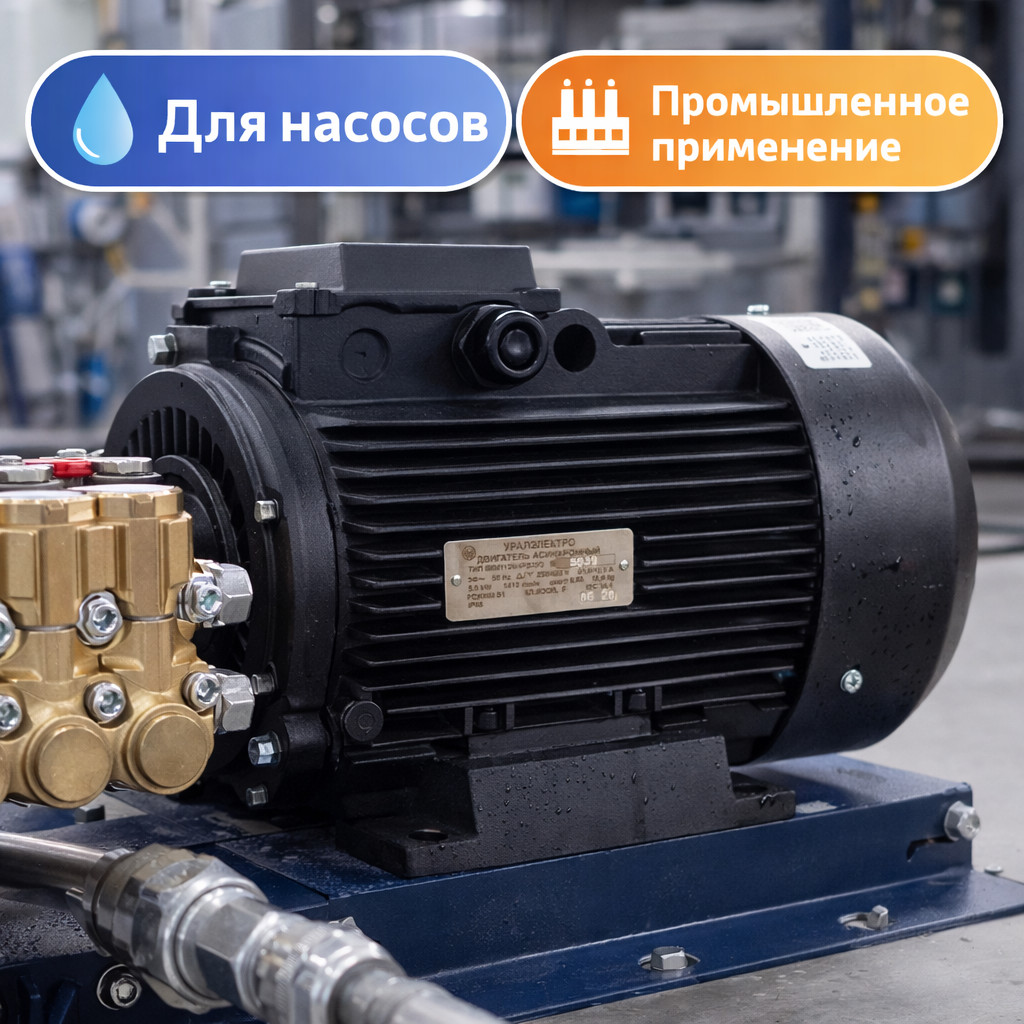 ⚙️🔌 Электродвигатель Уралэлектро 5,5 кВт 1450 об/мин IMM112N4P