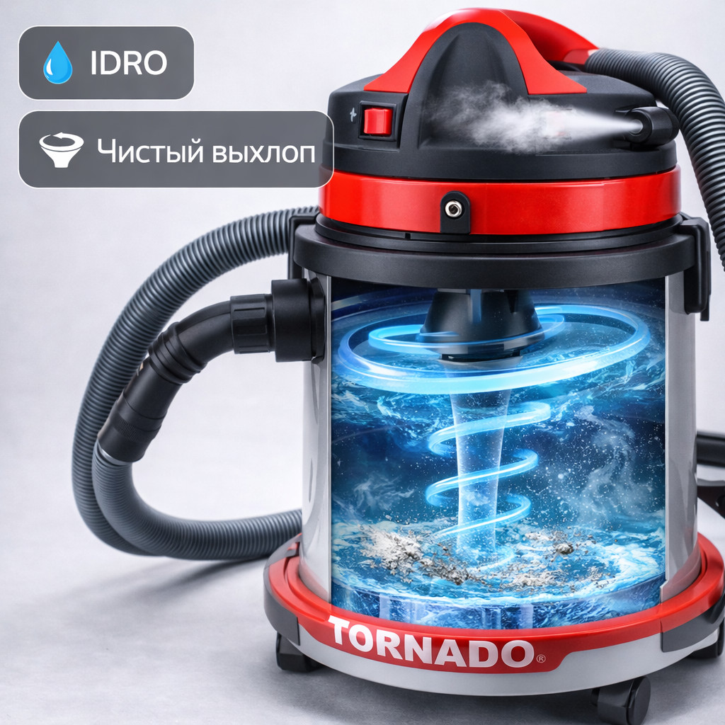 🧹💦 Моющий пылесос Soteco Tornado 200 IDRO, водяной фильтр
