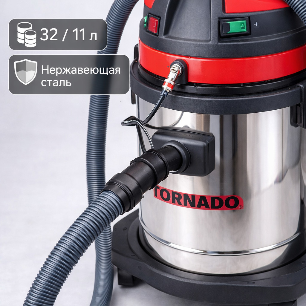 🧹💦 Моющий пылесос Soteco Tornado 300 Inox, авто‑комплектация