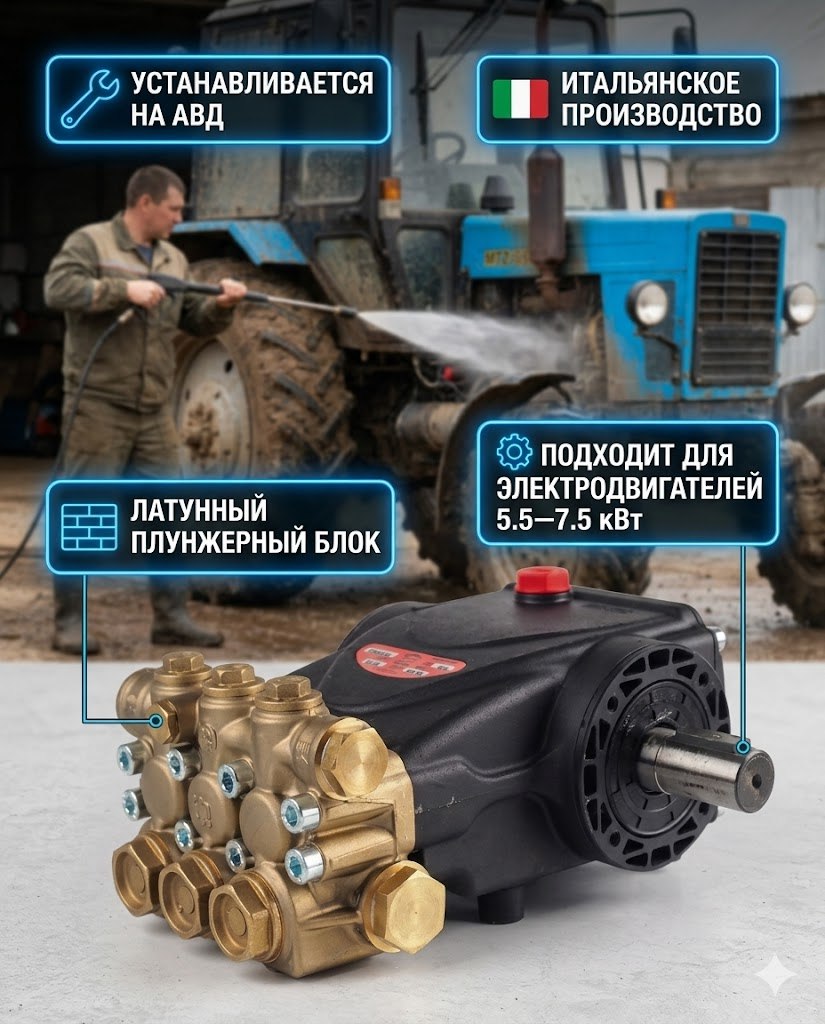 🔧💧 Плунжерный насос IPG E2B2014 (200 бар, 14 л/мин)