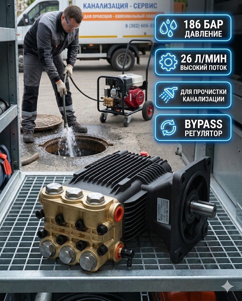 🔧💧 Плунжерный насос Danau DBD‑1810A5 (186 бар, 26 л/мин) Маркетплейс высокого давления - 250bar.ru 🔧💧 Плунжерный насос Danau DBD‑1810A5 (186 бар, 26 л/мин)