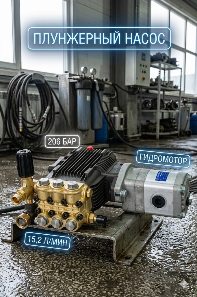 🔧💧 Плунжерный насос Danau DBD‑1814HM с гидромотором (206 бар, 15,2 л/мин) Маркетплейс высокого давления - 250bar.ru 3 🔧💧 Плунжерный насос Danau DBD‑1814HM с гидромотором (206 бар, 15,2 л/мин) 3