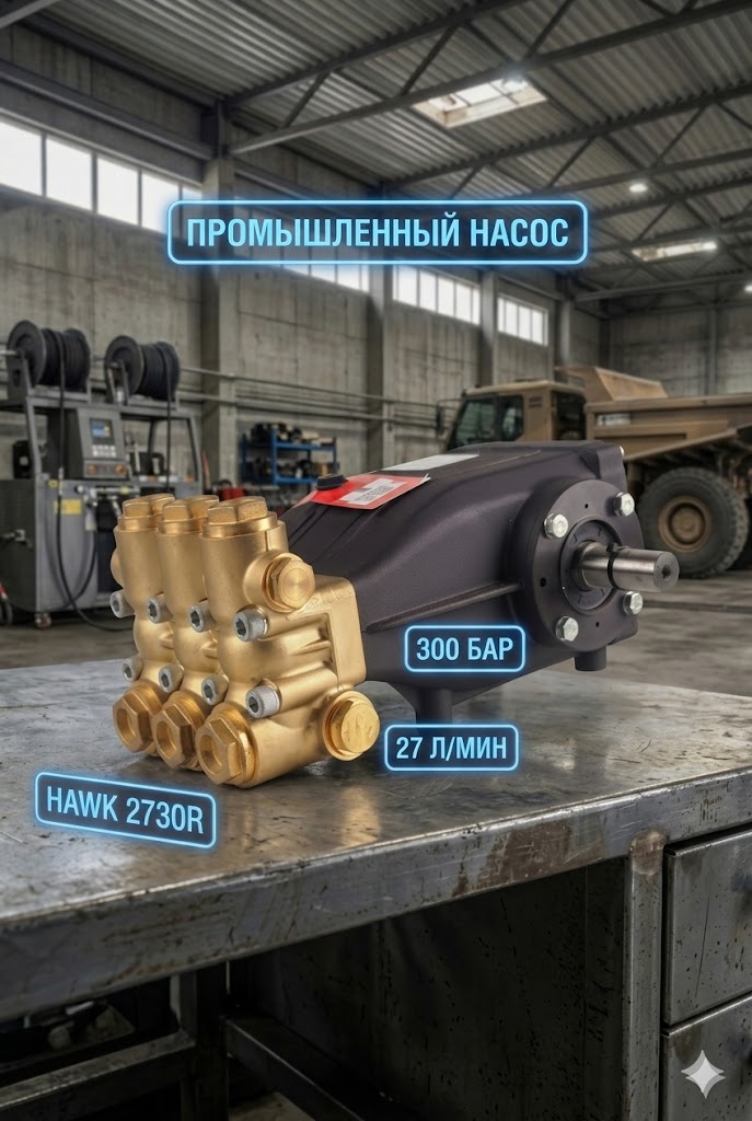 🔧💧 Плунжерный насос Hawk 2730R (300 бар, 27 л/мин)