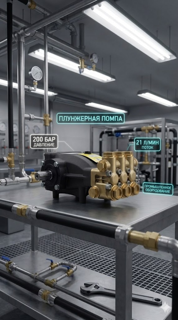 🔧💧 Плунжерный насос Hawk NMT 2120 (200 бар, 21 л/мин)