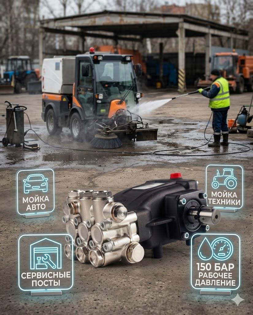 🔧💧 Плунжерный насос Mazzoni PM14150R (150 бар, 14 л/мин)