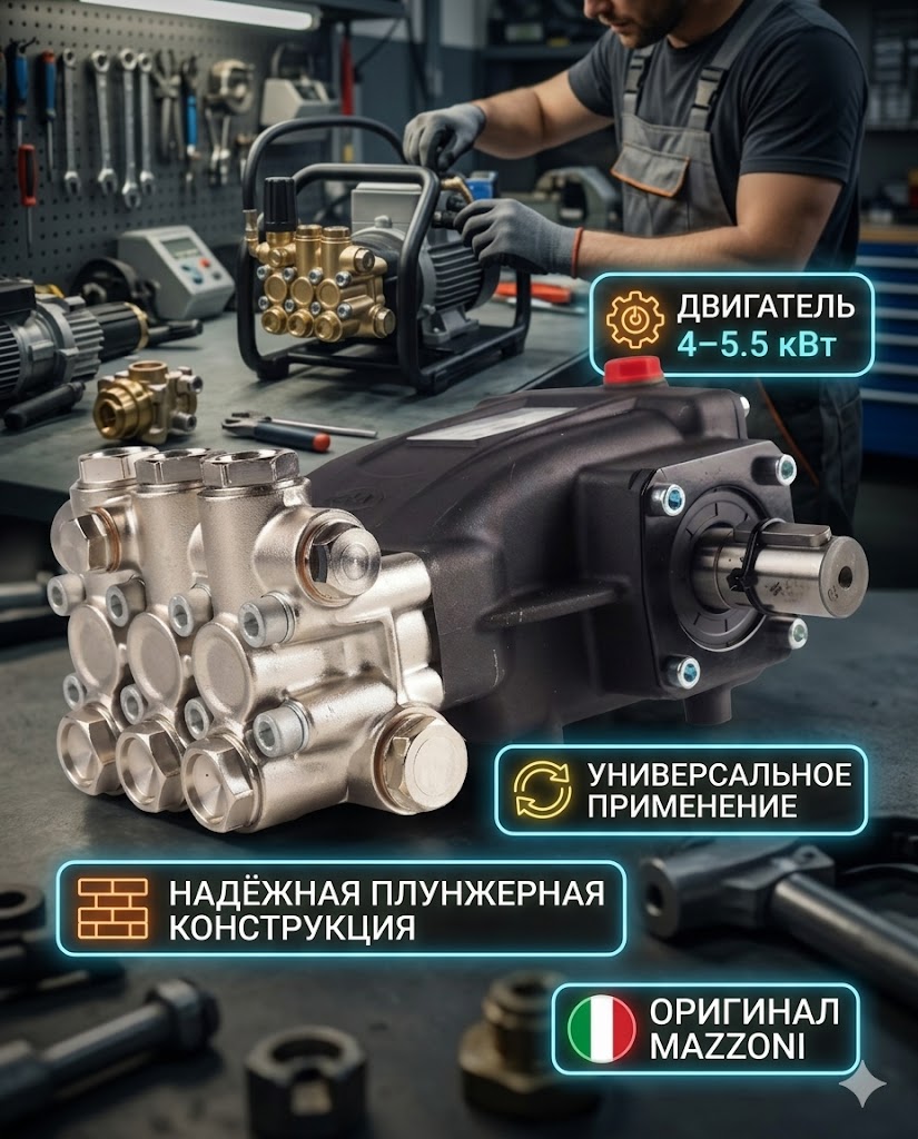 🔧💧 Плунжерный насос Mazzoni PM14150R (150 бар, 14 л/мин) Маркетплейс высокого давления - 250bar.ru 3 🔧💧 Плунжерный насос Mazzoni PM14150R (150 бар, 14 л/мин) 3
