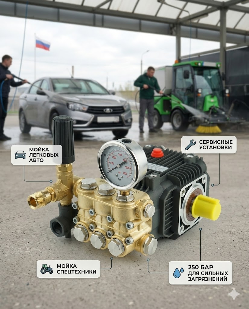 🔧💧 Плунжерный насос TOR 15.25 в сборе (250 бар, 15 л/мин)