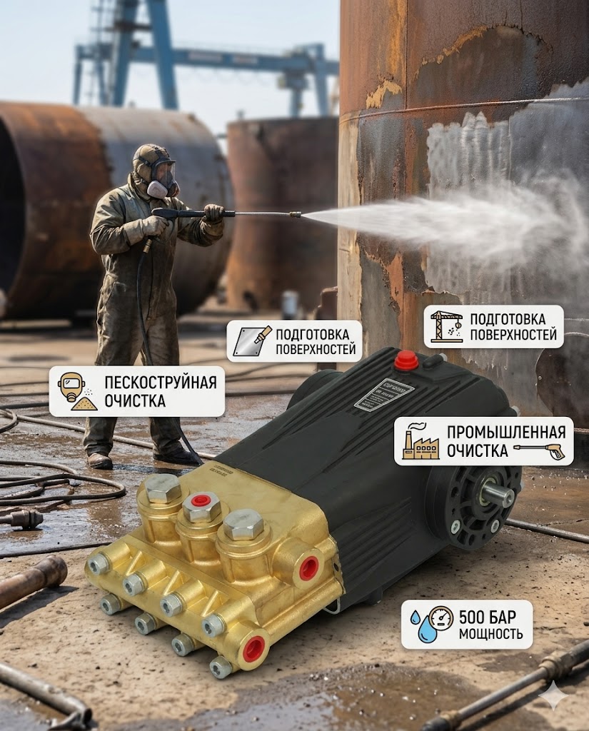 🔧💧 Плунжерный насос TOR DS 1650 (500 бар, 16 л/мин)