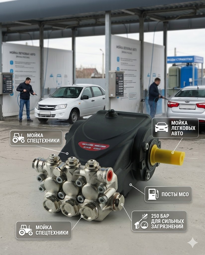 🔧💧 Плунжерный насос TOR MI‑4130 (250 бар, 15 л/мин)