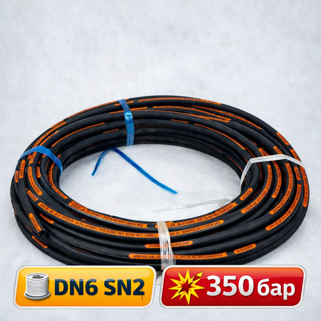 🧵 Шланг высокого давления Avenger DN6 SN2, 350 бар, бухта 50 м Маркетплейс высокого давления - 250bar.ru 🧵 Шланг высокого давления Avenger DN6 SN2, 350 бар, бухта 50 м