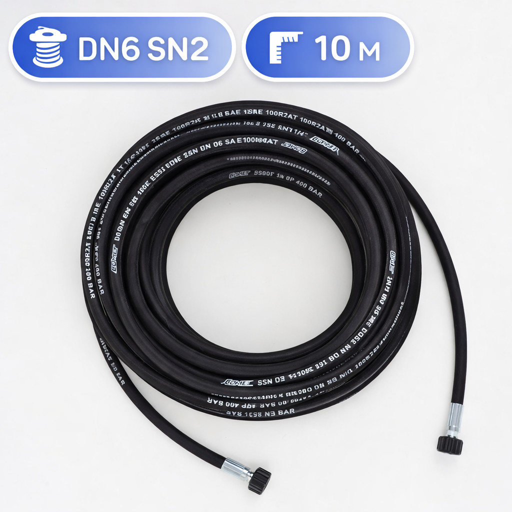 🧵 Шланг высокого давления DN6 SN2, 10 м, Г‑Ш (опрессованный) Маркетплейс высокого давления - 250bar.ru 🧵 Шланг высокого давления DN6 SN2, 10 м, Г‑Ш (опрессованный)