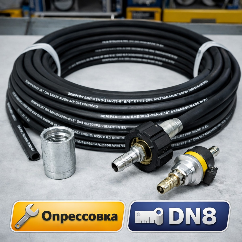 🧵 Шланг высокого давления Semperjet DN8 SN2, 600 бар, бухта 50 м