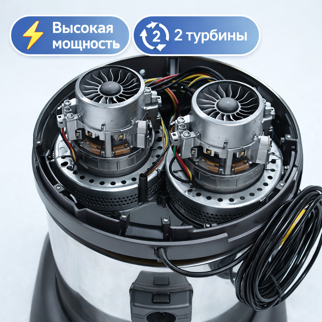 🧹💧 Водопылесос ELSEA WI220CW INOX, 2 турбины, 77 л