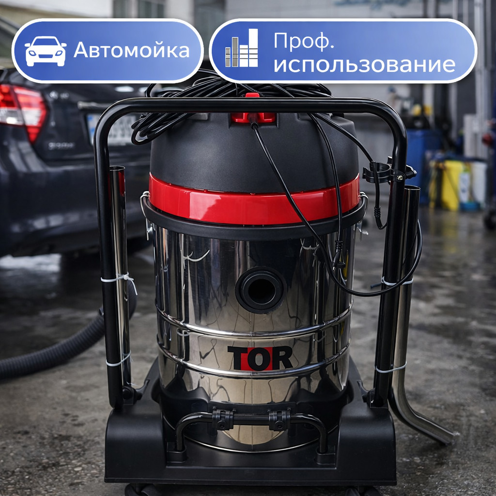 🧹💧 Водопылесос TOR WL70‑70L3B INOX, 3 турбины, 70 л Маркетплейс высокого давления - 250bar.ru 🧹💧 Водопылесос TOR WL70‑70L3B INOX, 3 турбины, 70 л